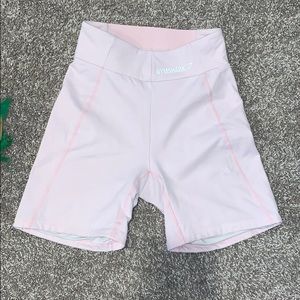 Gymshark pastel pink biker shorts